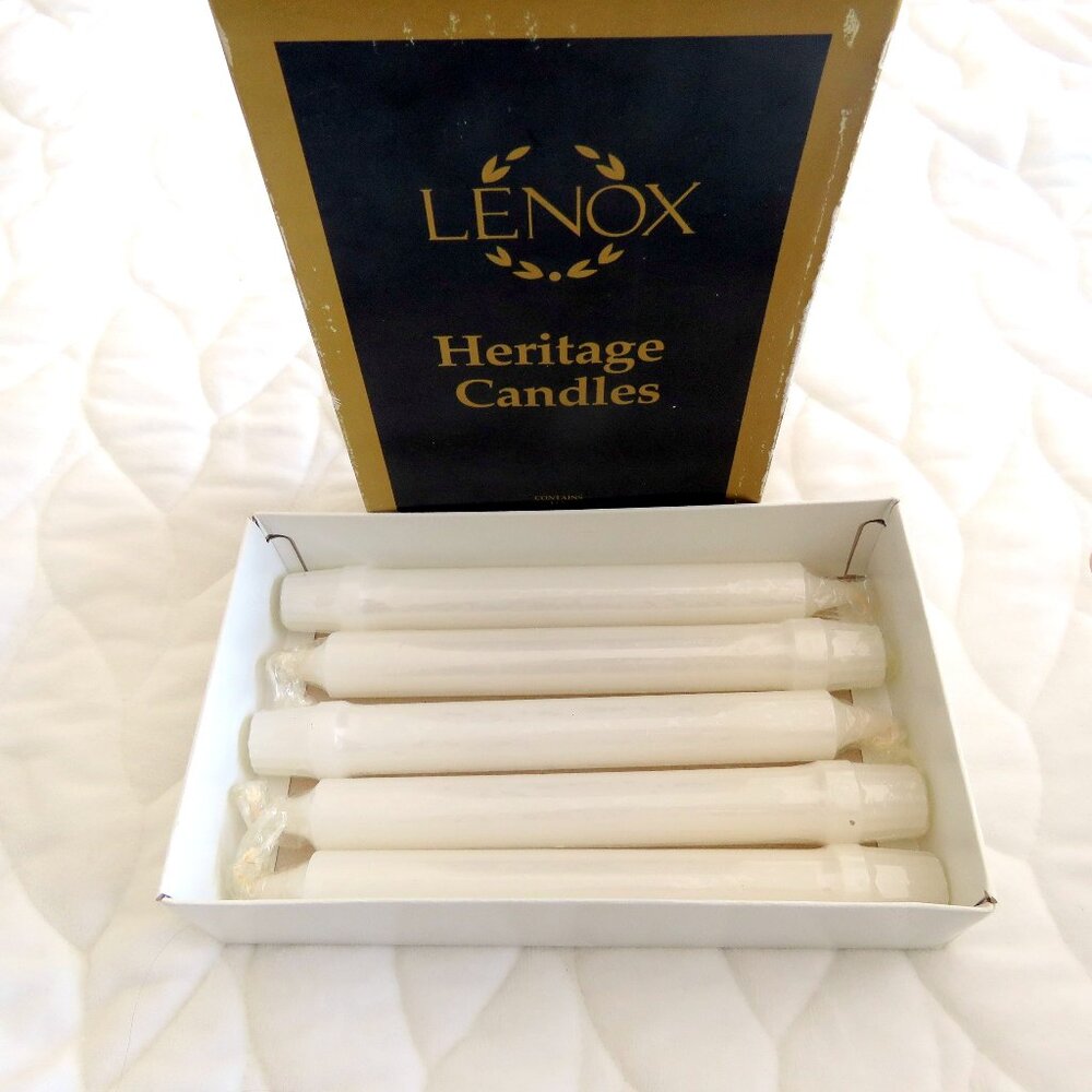 NEW Lenox Heritage 8" White #07 Candles (partial box of 5/Individually Wrapped)